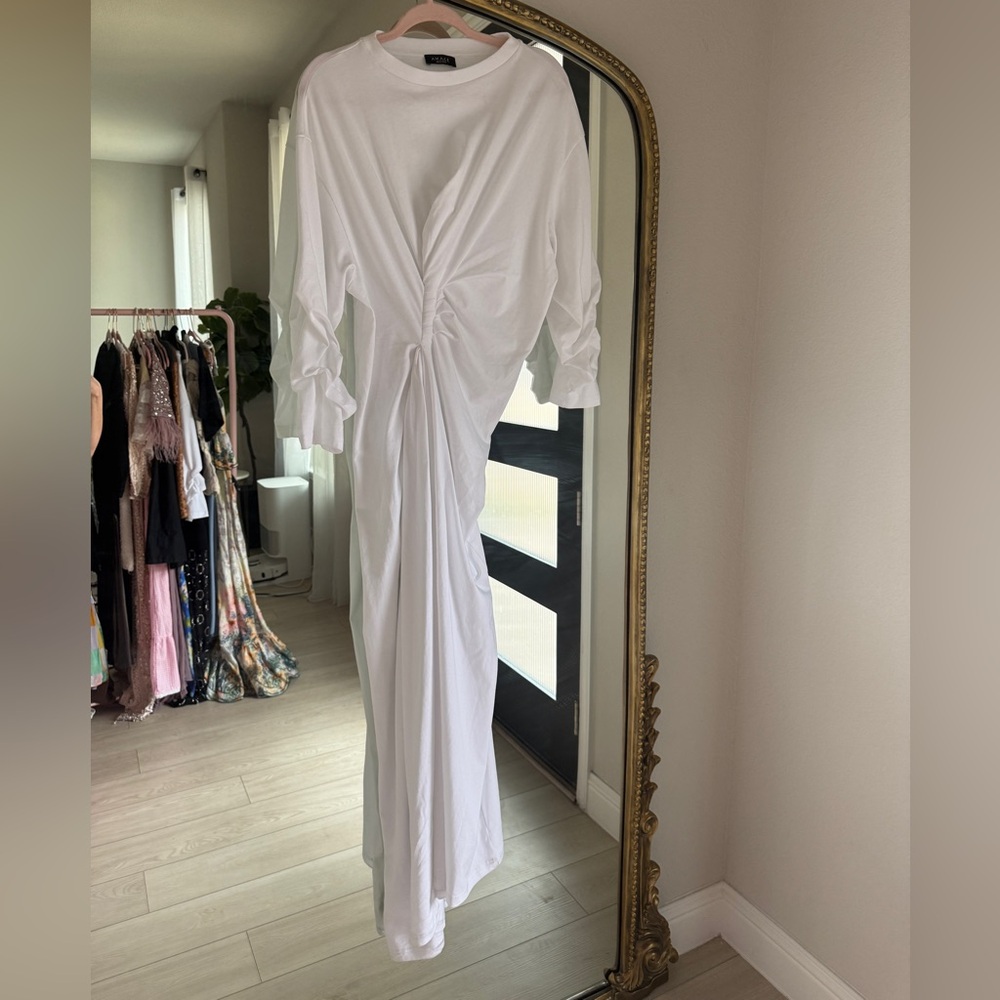 A.W.A.K.E. MODE Jersey Asymmetric Gathered Maxi Dress - Picture 5 of 12